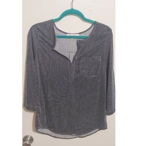 Navy Striped Blouse